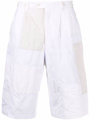 Junya Watanabe MAN patchwork knee-length shorts - White