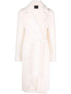 JOSEPH Cayla tie-waist coat - 0040 WHITE