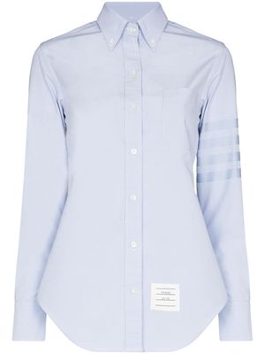 Thom Browne logo patch buttoned shirt - Blue