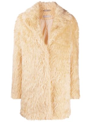 12 STOREEZ short faux fur coat - Yellow