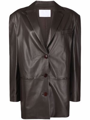 Drome single-breasted leather blazer - Brown
