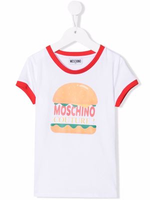 Moschino Kids burger logo-print T-shirt - White