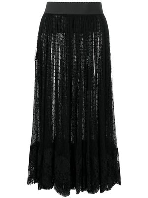 Dolce & Gabbana fil-coupé midi skirt - Black