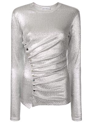 Paco Rabanne draped button blouse - Silver