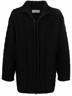 Yohji Yamamoto zip-up wool jumper - Black