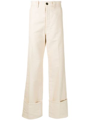 UNIFORME straight-leg trousers - White