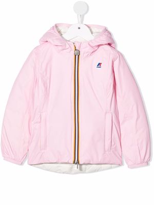 K Way Kids logo-patch hooded jacket - Pink