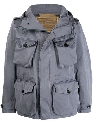 Ten C hooded multiple-pocket jacket - Grey