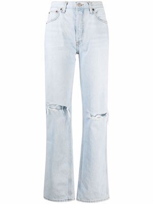 RE/DONE ripped bleach jeans - Blue