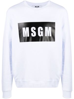MSGM Box logo-print sweatshirt - White
