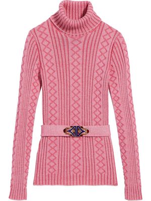 Marc Jacobs belted ribbed-knit jumper - Pink