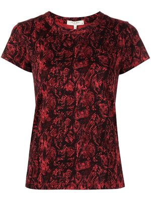 Rag & Bone all-over snake-print T-shirt - Red