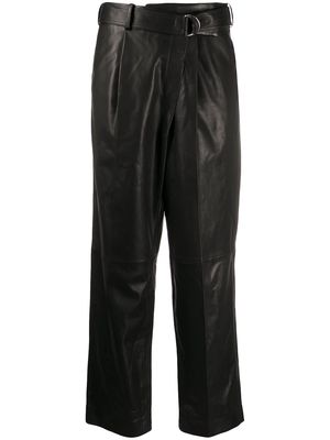Helmut Lang wrap-front cropped trousers - Black