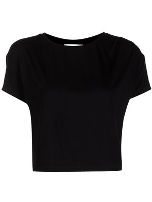 Marchesa Notte round neck cropped T-shirt - Black