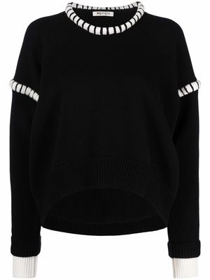 Ports 1961 layered contrast-trim knit jumper - Black