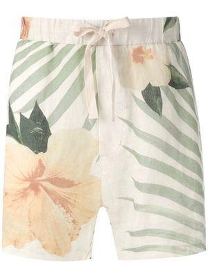 Osklen side pockets printed shorts - White