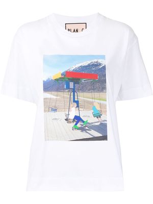 Plan C graphic print cotton T-shirt - White