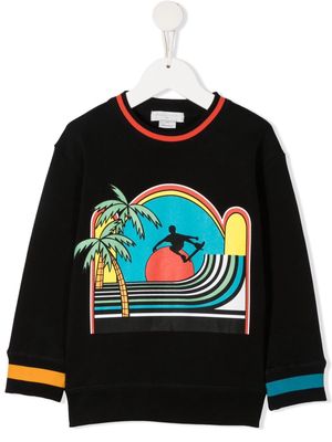 Stella McCartney Kids graphic-print long-sleeve sweatshirt - Black