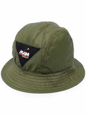 MSGM logo-patch bucket hat - Green