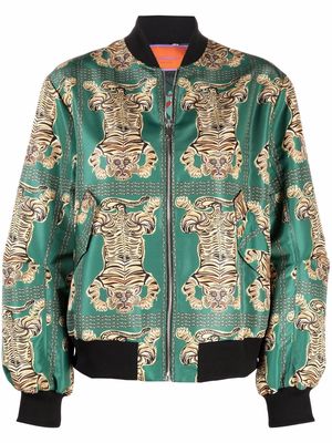 La DoubleJ Tiger Tiles bomber jacket - Green