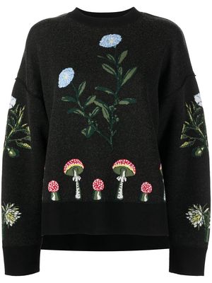 Monse floral-embroidered jumper - Black