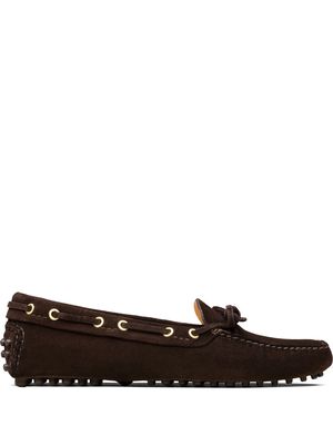 Car Shoe lace-up suede loafers - Brown