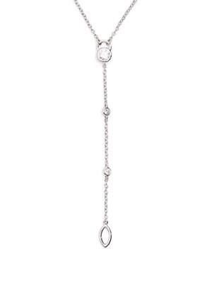 Courbet 18kt recycled white gold laboratory-grown CO tie necklace - Silver