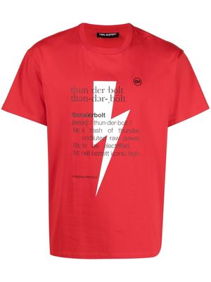 Neil Barrett Thunderbolt-print T-shirt - Red