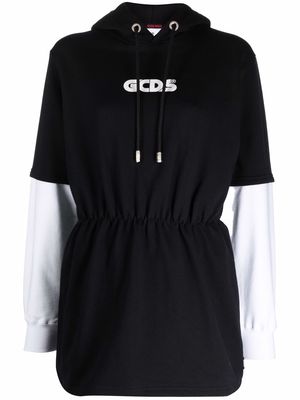 Gcds logo print hoodie dress - Black
