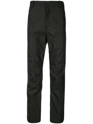 Peter Wu Moto striped trousers - Black