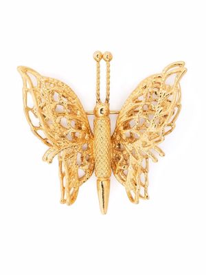 Monet Pre-Owned 1990s textured-finish butterfly brooch - Gold