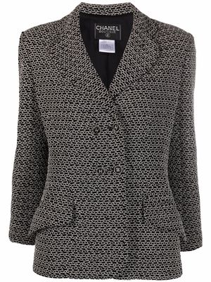 Chanel Pre-Owned 1998 abstract-weave blazer - Black
