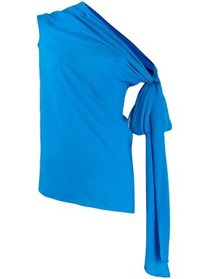 Roland Mouret Ozora asymmetric tie fastening blouse - Blue