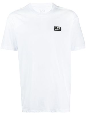 Ea7 Emporio Armani logo-patch cotton T-Shirt - White