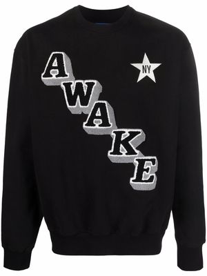 Awake NY intarsia-knit long-sleeve jumper - Black