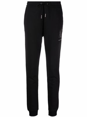 Armani Exchange embellished-logo sweatpants - Black