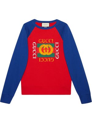 Gucci Cotton jersey sweatshirt with Gucci logo - Red