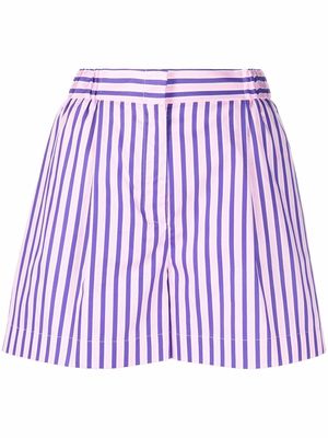 ETRO high-waisted pinstripe shorts - Purple