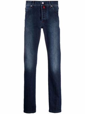 Kiton stonewashed straight-leg jeans - Blue