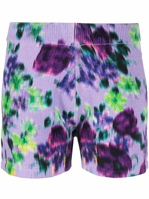Kenzo knitted floral-print shorts - Purple