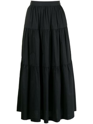 STAUD Sea tiered full skirt - Black