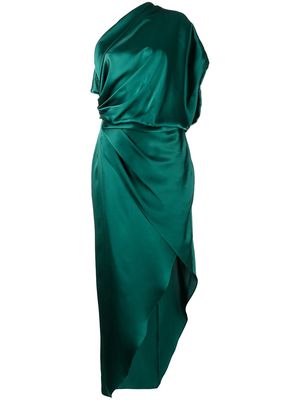 Michelle Mason draped silk midi dress - Green
