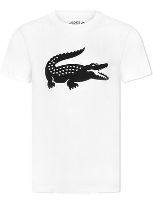 Lacoste Kids logo print crew-neck T-shirt - White