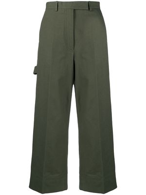 Thom Browne cropped cotton utility trousers - Green