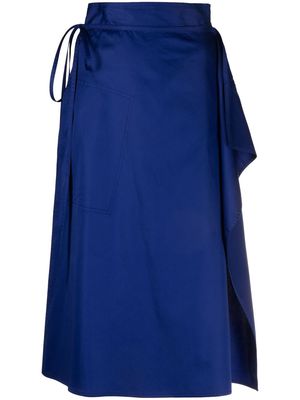 Sofie D'hoore wrap-around cotton skirt - Blue