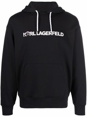 Karl Lagerfeld logo-print pullover hoodie - Black