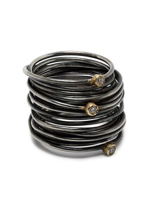 DISA ALLSOPP sterling silver Round Wire Spaghetti diamond ring - Black