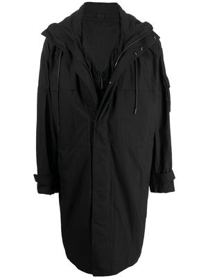 Juun.J long-length hooded coat - Black