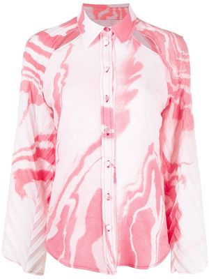 Thebe Magugu cutout abstract-print shirt - Pink