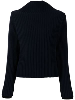 Ports 1961 ribbed-knit high-neck jumper - Blue